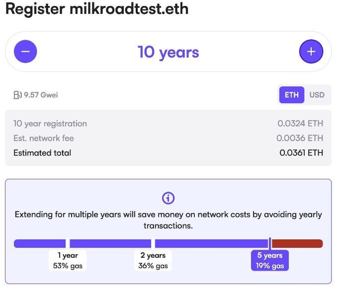 Register a domain with ENS