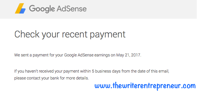 Google Adsense Payments