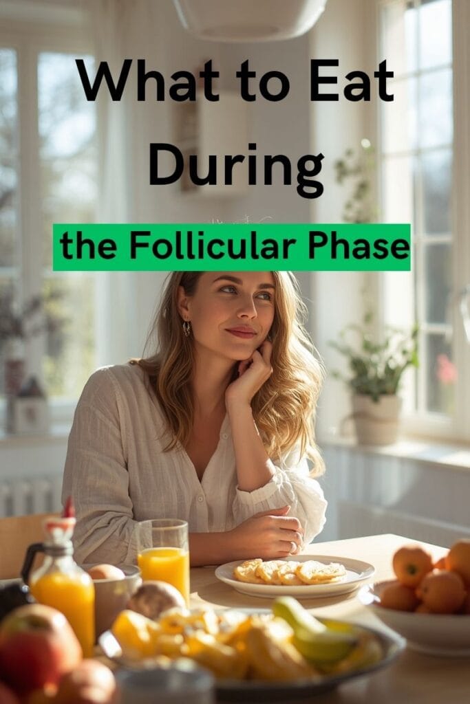 What to Eat During the Luteal Phase: The Foods I Reach For Before My Period 9 image of a woman sitting in her kitchen and thinking about what to eat,