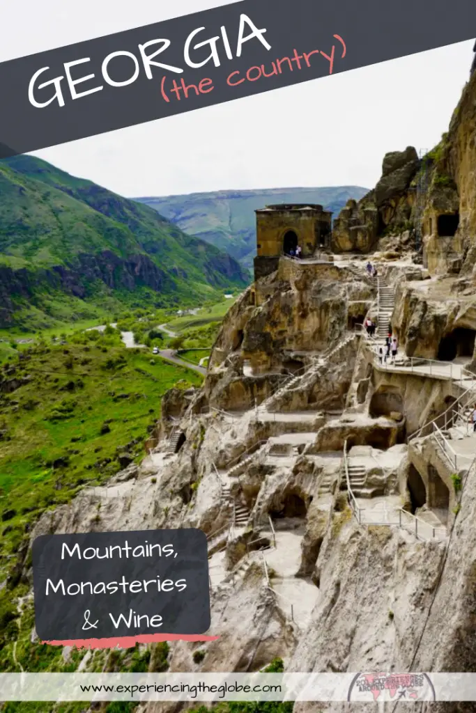 The best Georgia travel guide: from wine country to centuries old monasteries surrounded by magnificent mountains. The country is simply stunning! – Experiencing the Globe #Georgia #GeorgiaCountry #Caucasus #Monasteries #Mountains #Wine #Tbilisi #Sighnaghi #Vardzia #Mestia #Ushguli #Borjomi #Kazbegi #DavitGareji