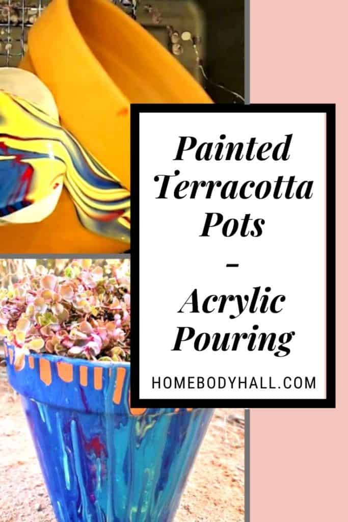 Painted Terracotta Pots Acrylic Pouring