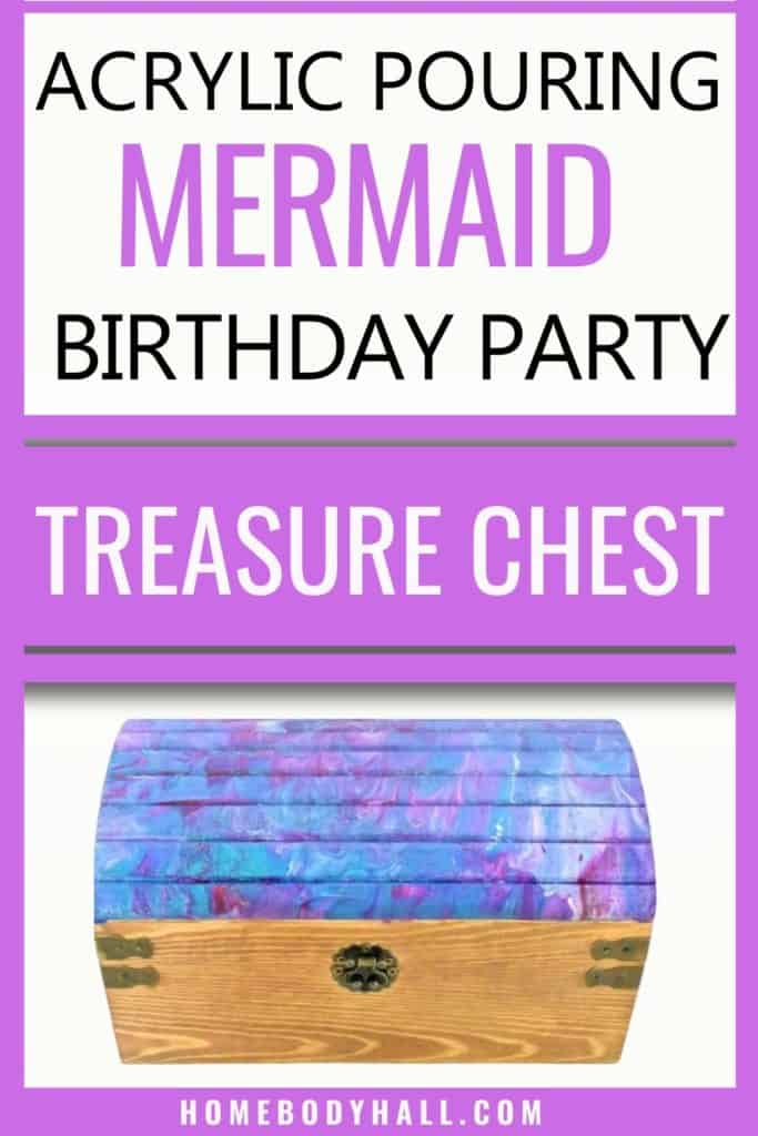 Acrylic Pouring Mermaid Birthday Party Treasure Chest