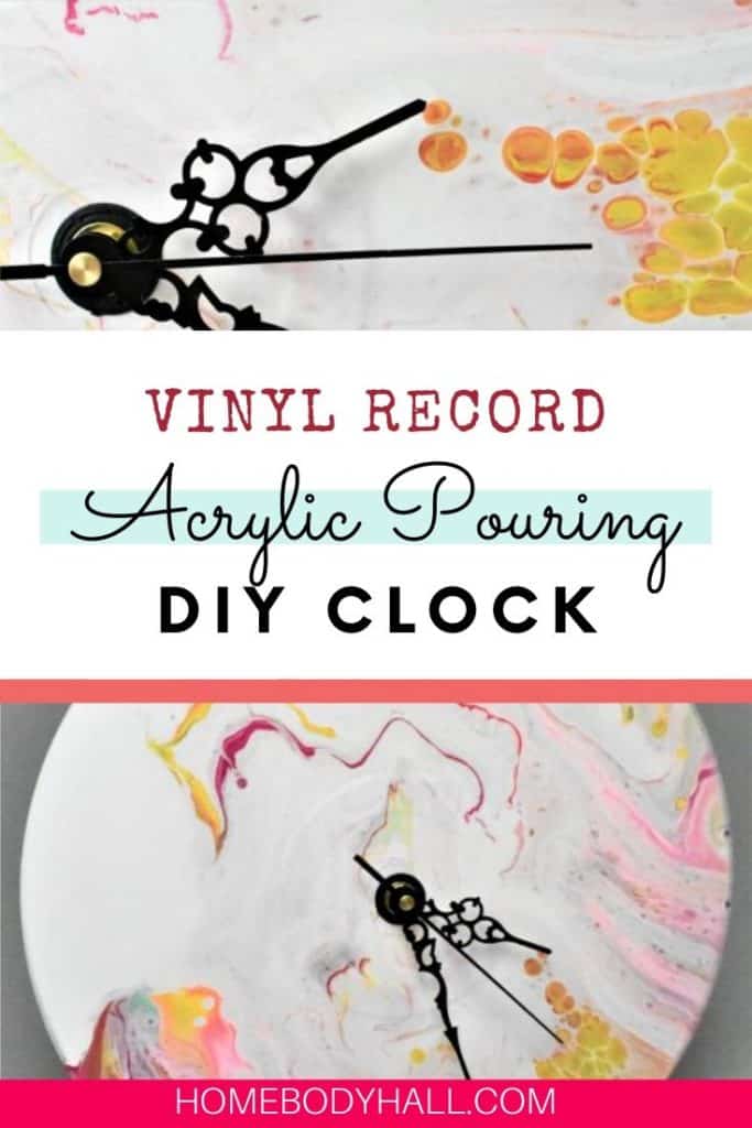 Vinyl Record Acrylic Pouring DY Clock