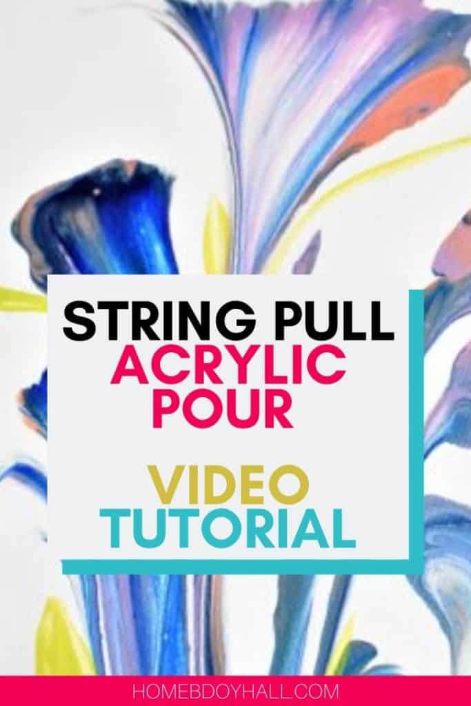 Acrylic pour color theory string pull