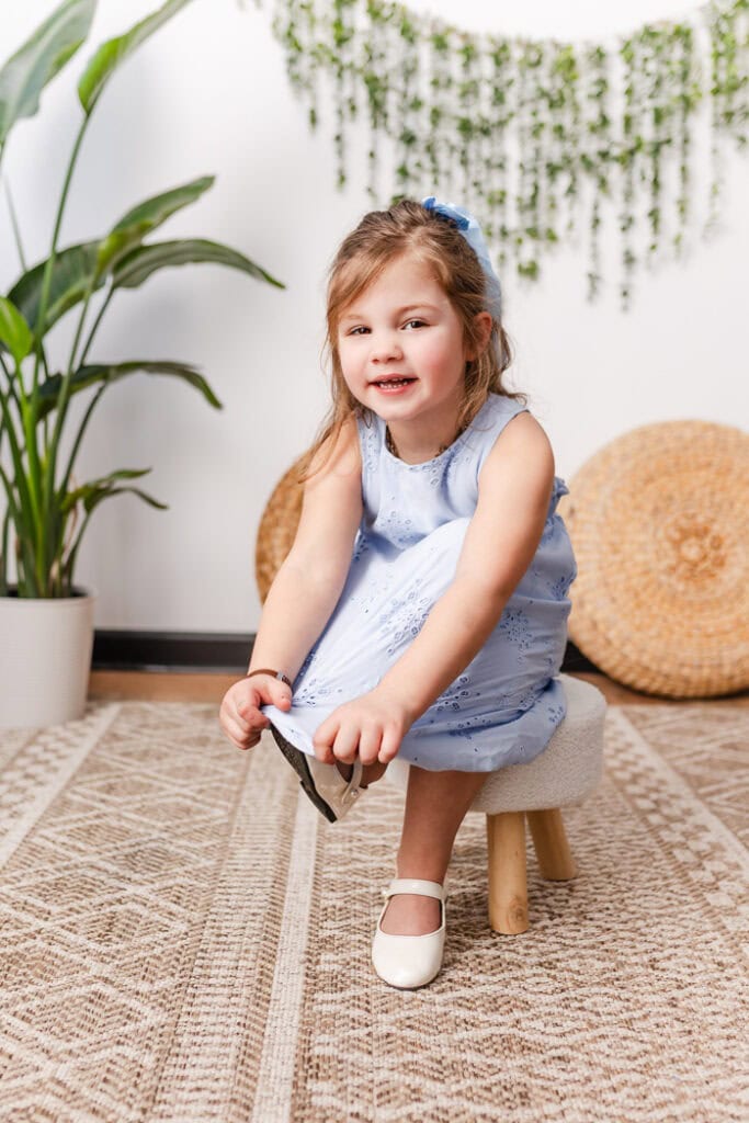 Light and airy studio family photos during spring mini session CT