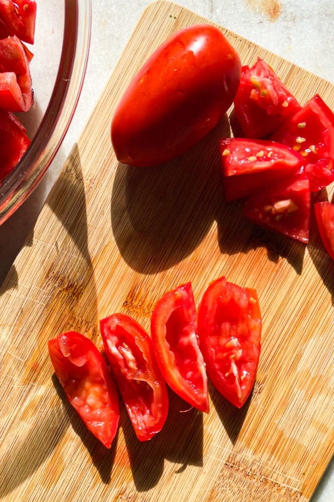 Strawberry Gazpacho Tomatoes, deseeded and chopped.