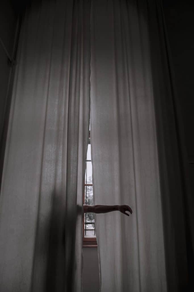 little spaces white curtains