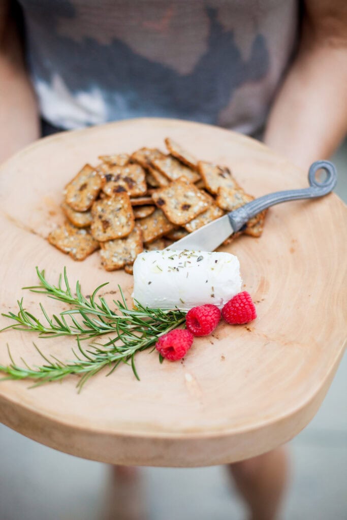 goat cheese with olive oil and herbs