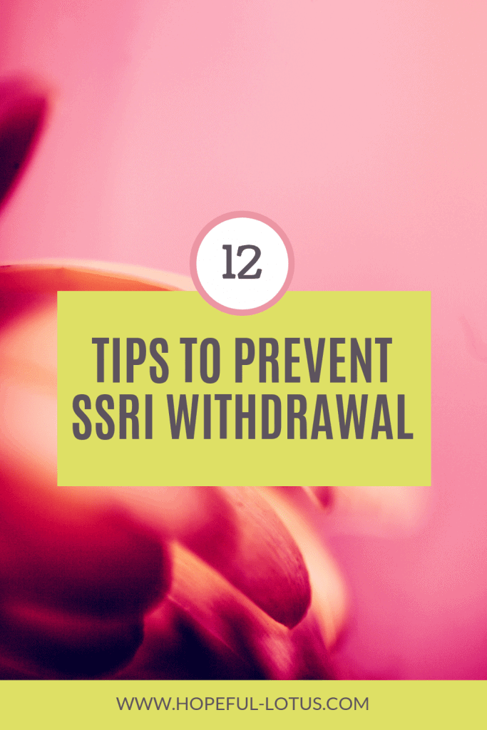 If you want to stop taking your medication, stopping antidepressants cold turkey is not the way forward! Doing so can cause nasty antidepressant withdrawal symptoms associated with antidepressant discontinuation syndrome. Instead, listen to my top 12 tips for coming off antidepressants safely with less side effects. 