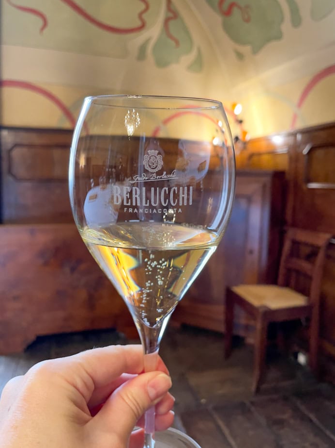 glass of franciacorta wine