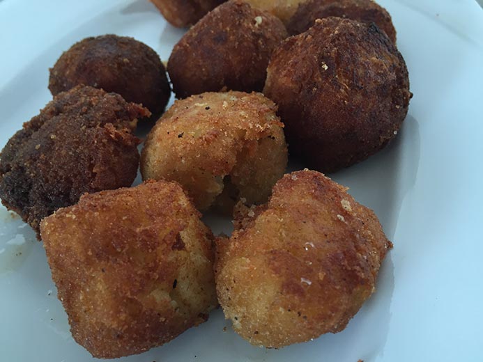 A plate of fried breaded vegetables