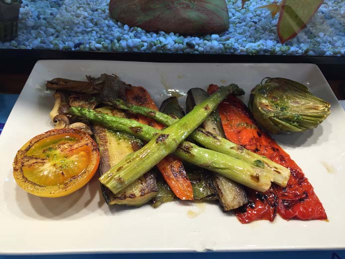 La Boqueria Food Market in Barcelona grilled vegetables