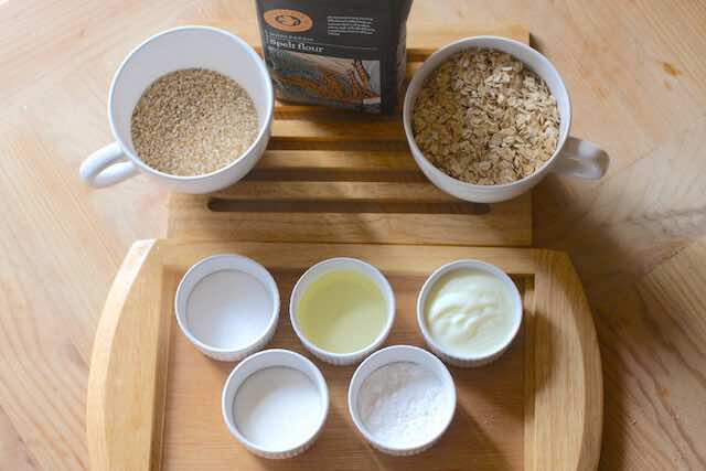 Ingredients for spelt bread recipe