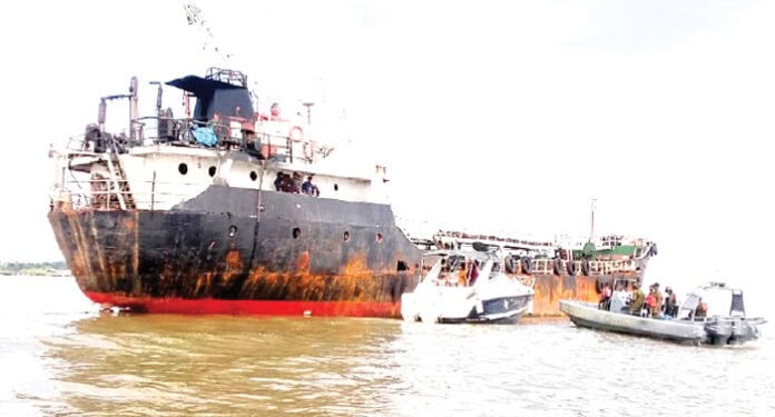Cameroon bound oil laden vessel