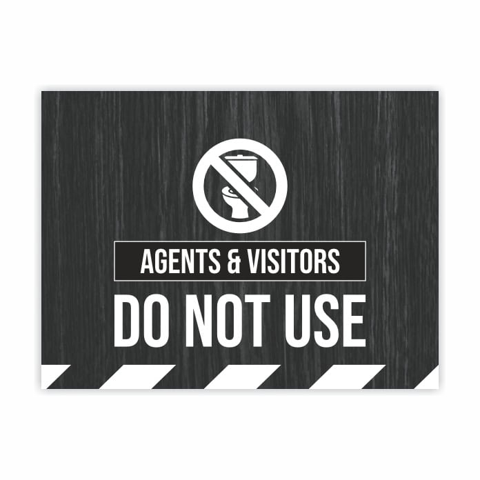 Toilet Sign - Blk Woodgrain