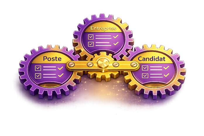 Logiciel de recrutement ATS alignant entreprise, poste et candidat dans le processus de recrutement