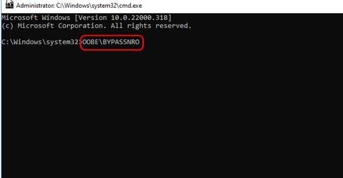 Windows 11 OOBE command