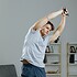 training man health dumbbells activity home sport lifestyle sporty indoor gray