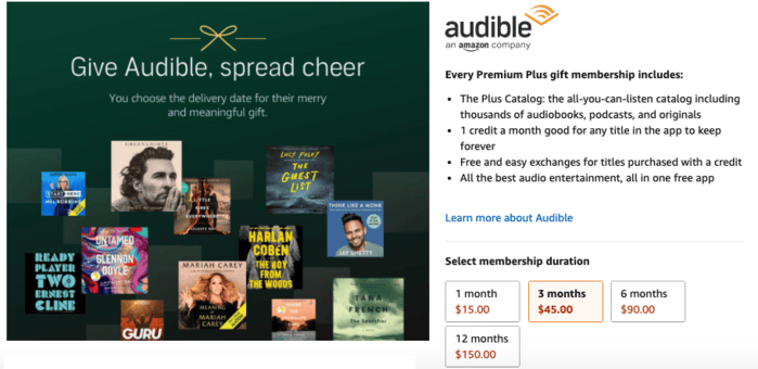 How to Give the Gift of Amazon Audible