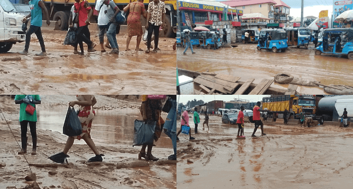 Asaba-Onitsha Expressway Collapse: Mud and Potholes Strain Asaba's Economy