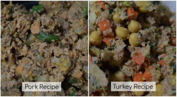 Closeup photos of The Farmer's Dog whole food recipes