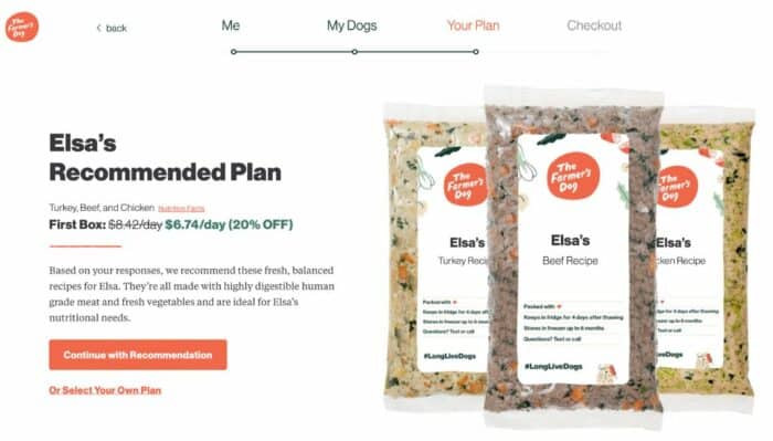 Elsa's The Farmer's Dog Meal Plan