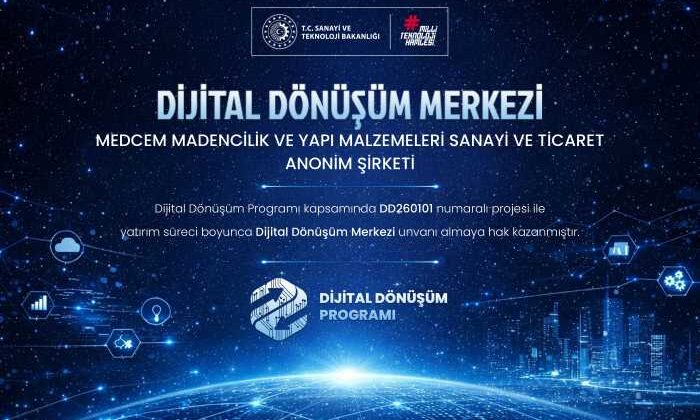 Medcem Çimento Grubu “Dijital Dönüşüm Merkezi” unvanını almaya hak kazandı