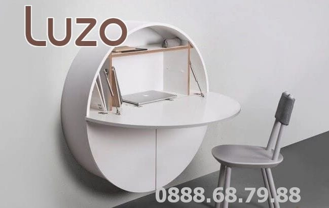bàn làm việc treo tường hình tròn