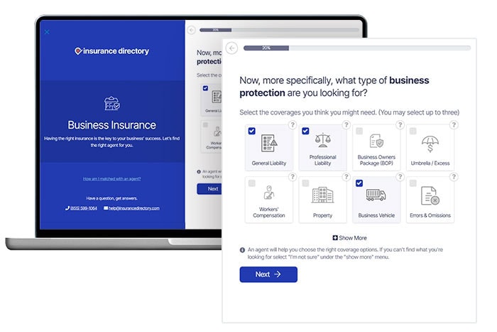 Insurance Directory consumer searching for insurance coverage