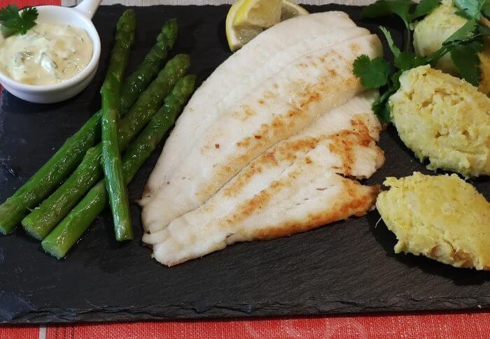 Filets de carrelets, poêlée d&rsquo;asperges