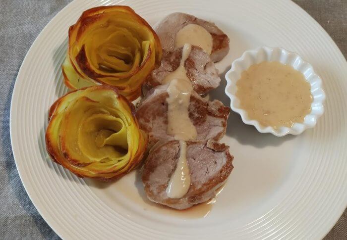 Filet mignon de porc sauce foie gras