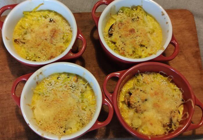 Gratin de moules au safran