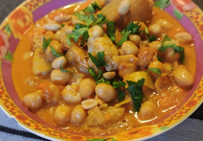 Chou-fleur et pois-chiche au curry