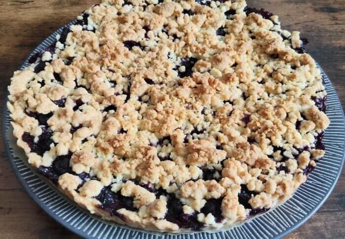 Tarte crumble aux myrtilles