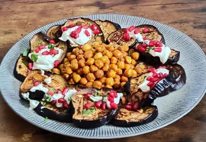 Aubergines grillées sauce tahini