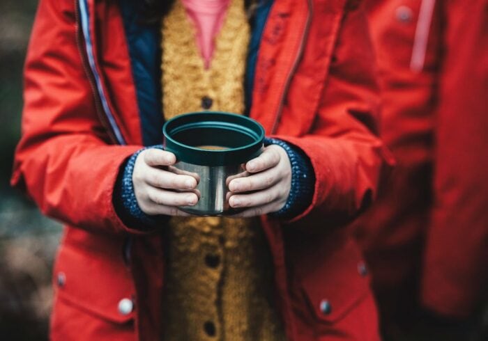 soup that's been kept hot in a thermos flask food jar