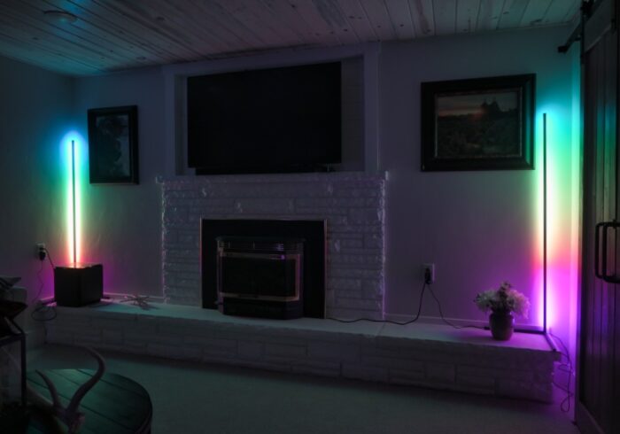 rainbow light setting on the home wise led lamp for corner ambient lighting