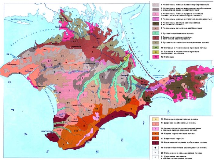 Почвенная карта Крыма