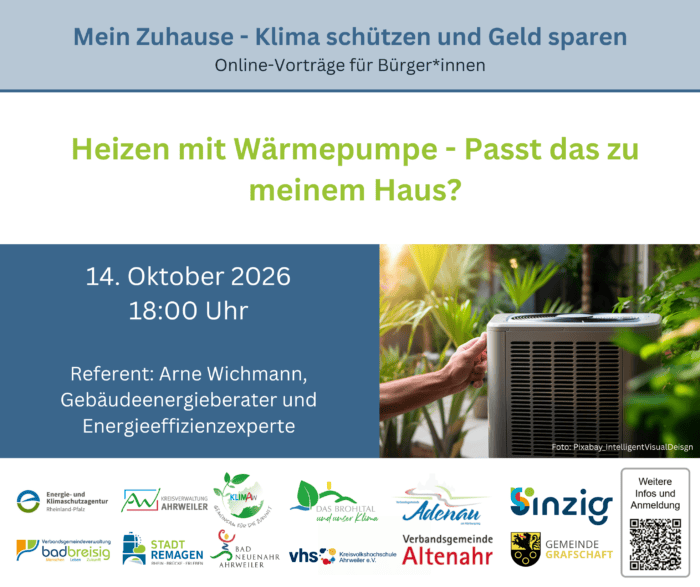 Mein Zuhause Klima schützen Geld sparen Heizen mit Wärmepumpe