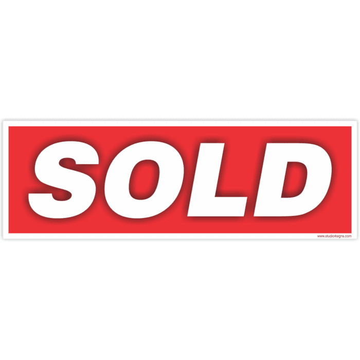 "SOLD" Removable Decals - Red Background