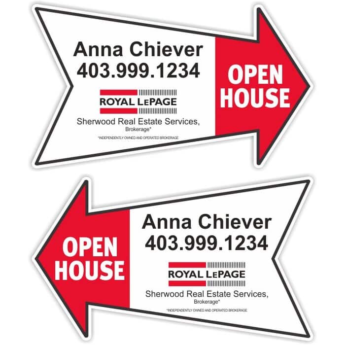 Royal LePage Coroplast Directional Sign 24"w x 14"h