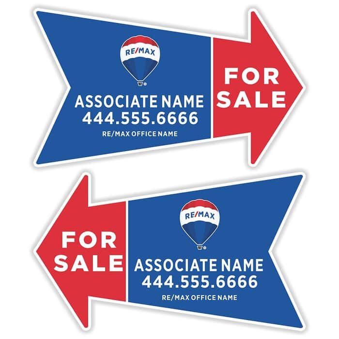 RE/MAX Coroplast Directional Sign 24"w x 14"h