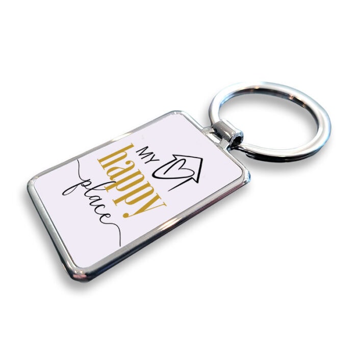 Quality Metal Closing Key Tags - My Happy Place (white)