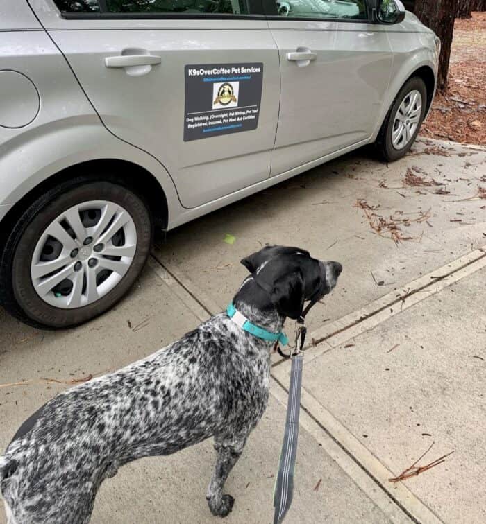 GSP standing next to car