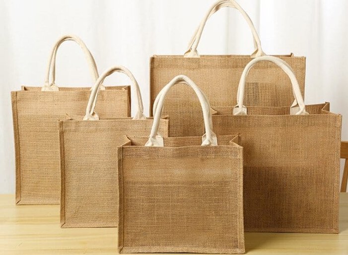Jute tote bag material and finish sample for buyer approval