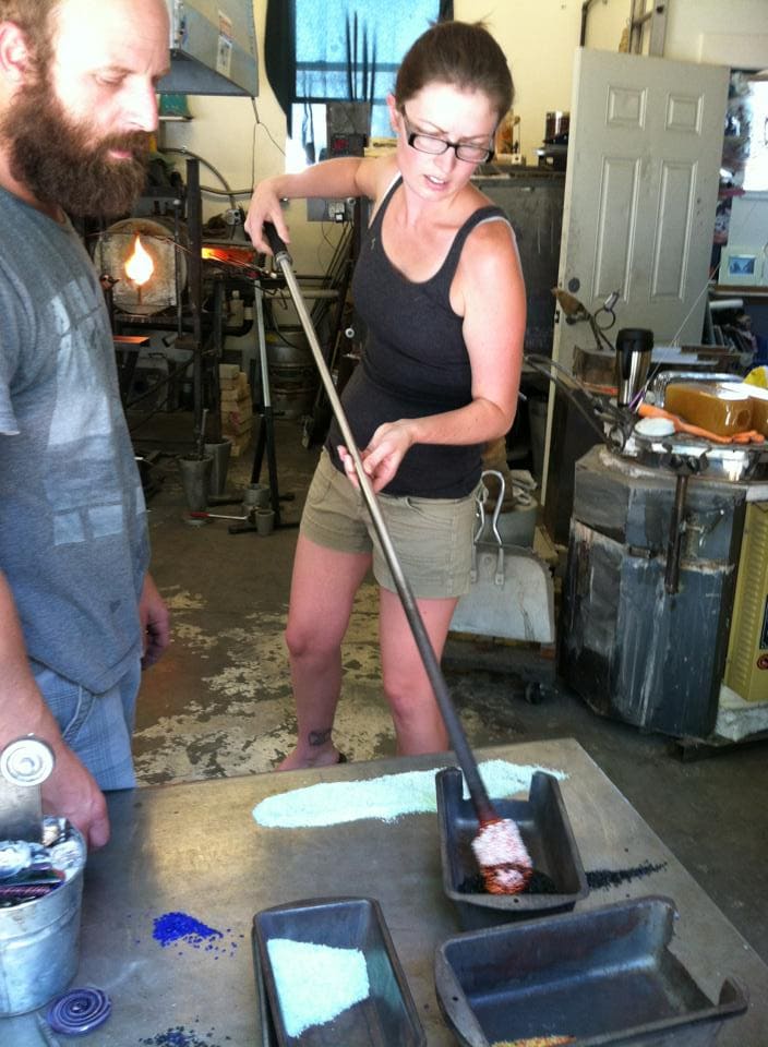 And I got to check glass blowing off of my bucket list when I made my kitchen lights with my brothers!