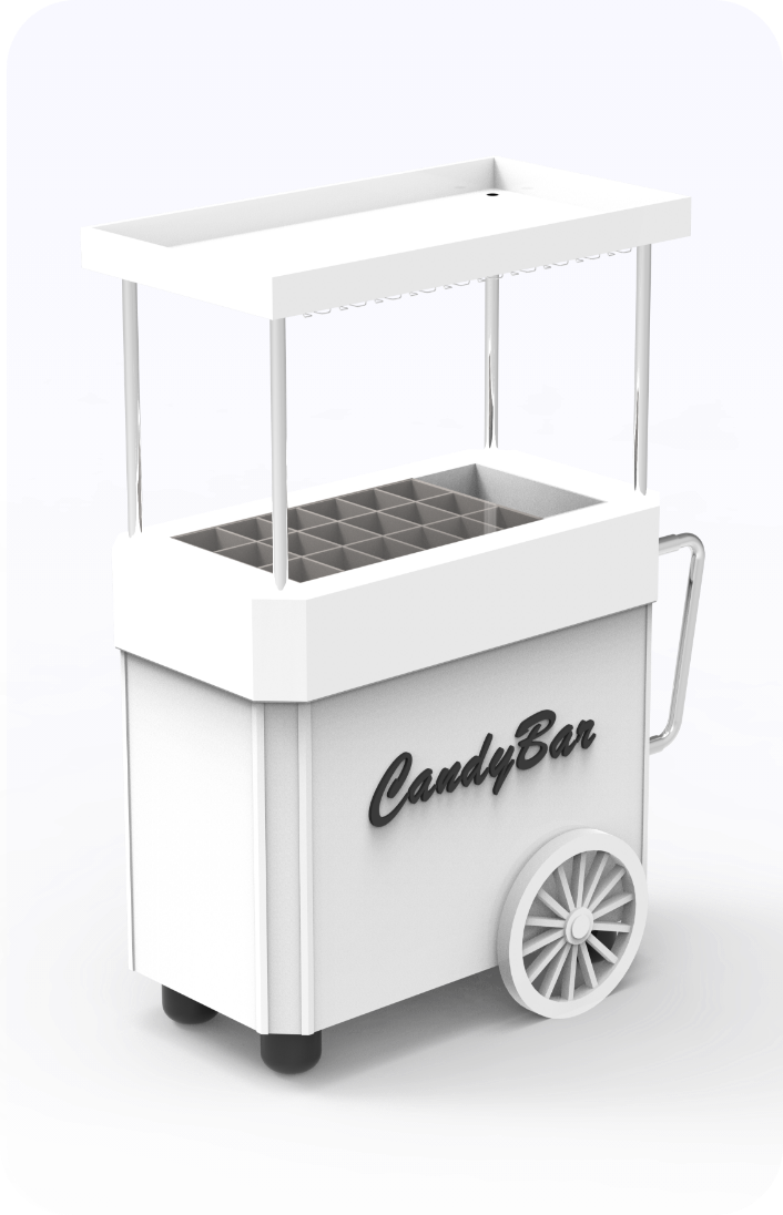 carrito ambulante de madera para shots