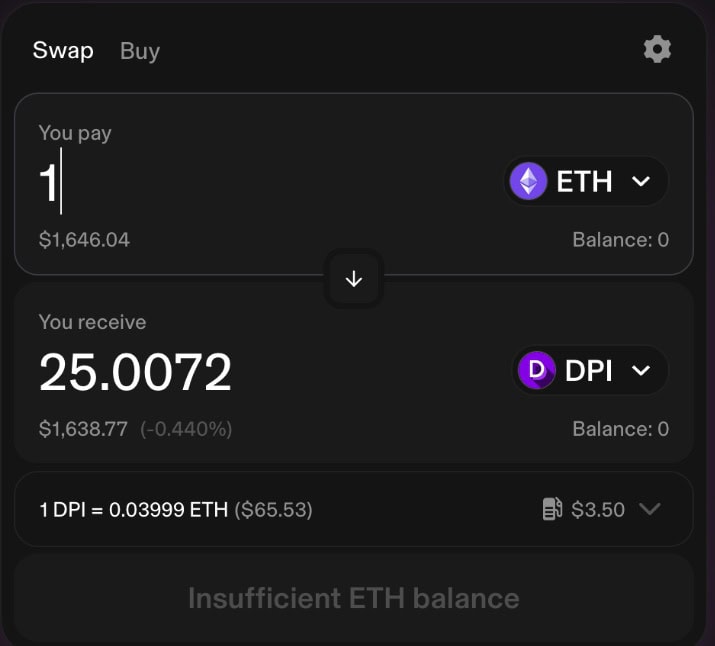 Investing in a crypto index from uniswap