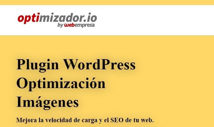 Optimizador.io plugin de optimización de imágenes