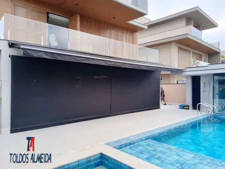 Toldo Cortina Screen e Toldo Articulado em Riviera de São Lourenço